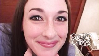 Teen brunette stars in her first porn scene